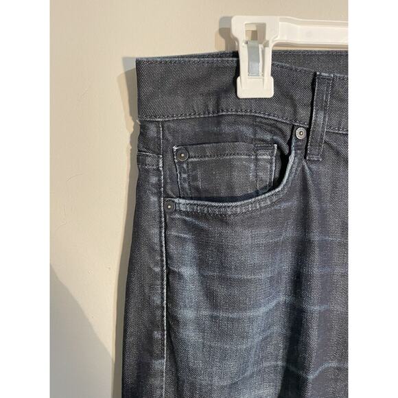 7 for All Mankind Standard Button Fly Men’s Size 33 Dark Wash Straight Leg - Picture 4 of 13